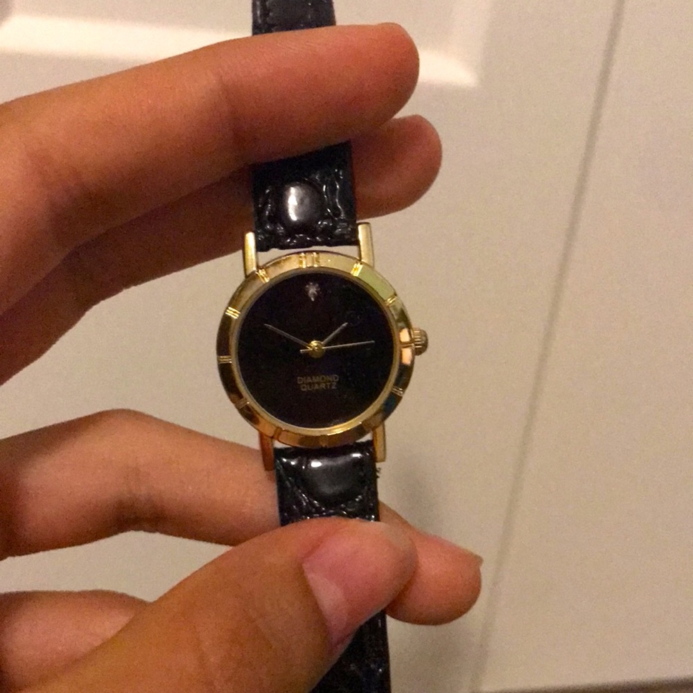 REAL DIAMOND watch with faux snakeskin band